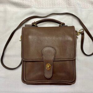 Vintage (1995) Coach Handbag in Dark Brown Cowhide- - Near Mint Condition